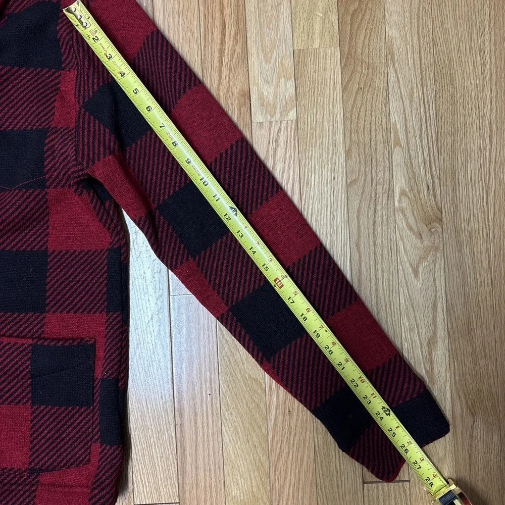 Levi's Trouss Buffalo Plaid Cardigan Sweater Sz‎ Medium Red Black